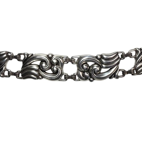 VINTAGE BRIGHTON 1996 Silver Scroll Concho Belt main image 8